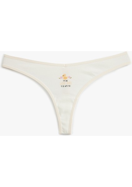 Pamuklu Ördek Baskılı String Külot