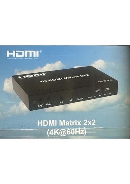 HDMI 2x2 Matrix Switch Splitter 2 Giriş 2 Çıkış HDMI Çoğaltıcı