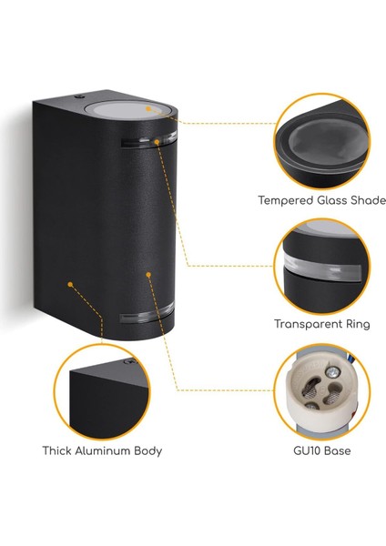 Gri Renk Alüminyum Çift Yönlü Elektrikli İç ve Dış Mekan Duvar Aydınlatması modelleri