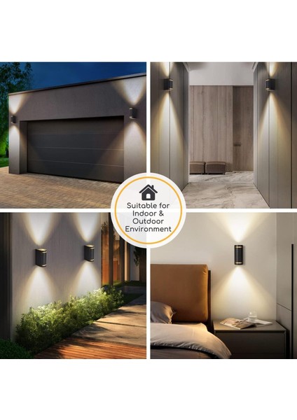 Gri Renk Alüminyum Çift Yönlü Elektrikli İç ve Dış Mekan Duvar Aydınlatması indirimleri