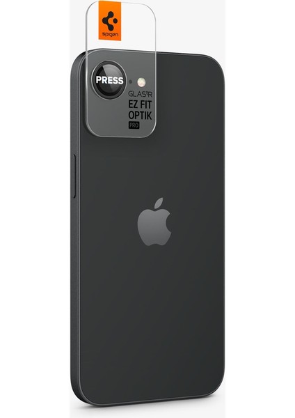 iPhone 16e Kamera Lens Camı Koruyucu Kolay Kurulum GLAS.tR EZ Fit Optik Pro (2 Adet) Black - AGL09279
