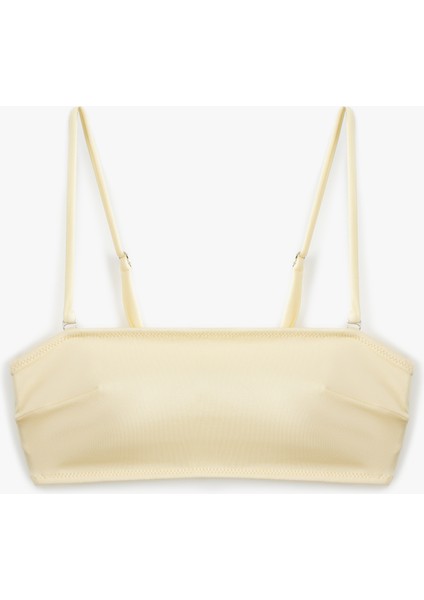 Astarlı Hafif Destekli Çıkarılabilir Askılı Straplez Bikini Üstü