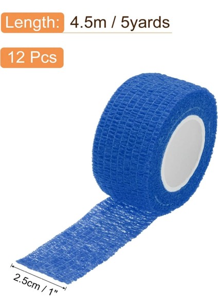 12 Adet Kendinden Yapışkanlı Elastik Koban Bandaj Kendine Yapışan Coban Mavi Renkli fiyatları