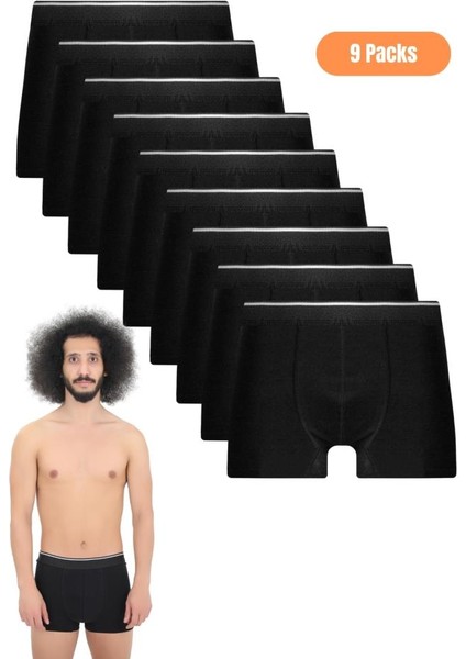 Erkek 9'lu Likralı Boxer Seti