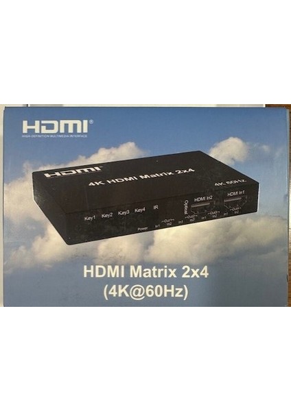 HDMI 2x4 Matrix Switch Splitter 2 Giriş 4 Çıkış HDMI Çoğaltıcı 2 In 4 Out HDMI Switch Splitter
