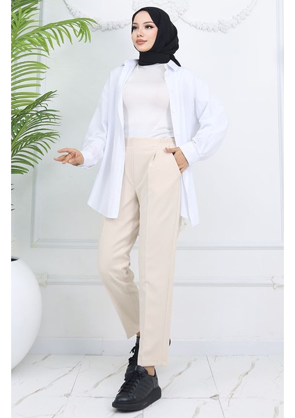 Beli Lastikli Havuç Pantolon 4002-04 Bej fiyatları