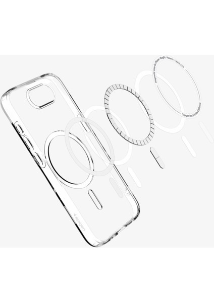 iPhone 16e Kılıf Crystal Flex MagFit MagSafe özellikli Clear White - ACS09127 modelleri
