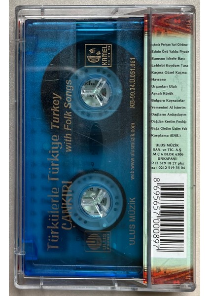 Türkülerle Türkiye Çankırı Kaset (Orjnal Dönem Baskı Kaset)