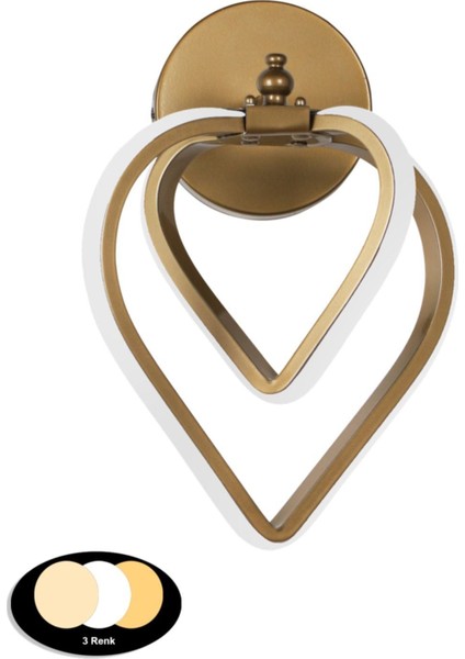 3 Renk LED'li Eskitme Aplik, Şık ve Modern Dekorasyon Parçası, Alüminyum, E27 modelleri