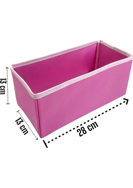 2'li Pembe Çekmece Içi Düzenleyici Organizer Set - Çok Amaçlı Dolap Içi Kutu Seti ( 28*13*13CM ) modelleri