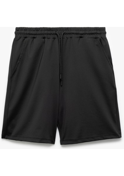 Beli Bağcıklı Cep Detaylı Oversize Bermuda Spor Şort