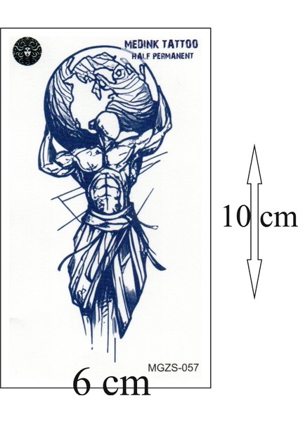 1 Aylık Gerçekci Görünüm Atlas Dünya Geçici Dövme Tattoo