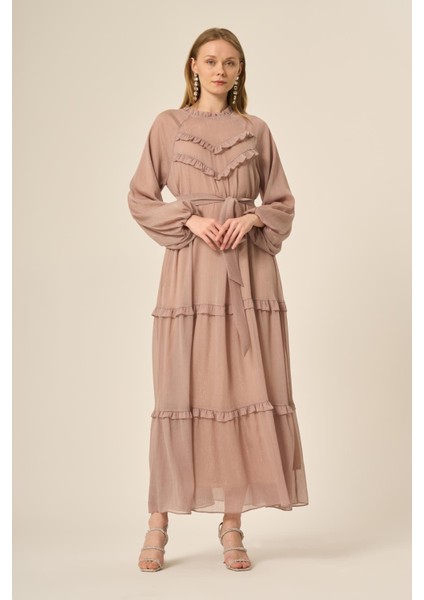 Ftz Kadın Simli Elbise Beige 31144 fiyatları