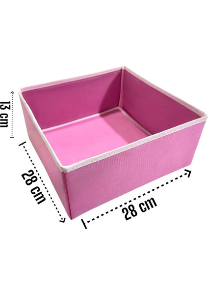 2'li Pembe Çekmece Içi Düzenleyici Organizer Set - Çok Amaçlı Dolap Içi Kutu Seti ( 28*28*13CM ) modelleri