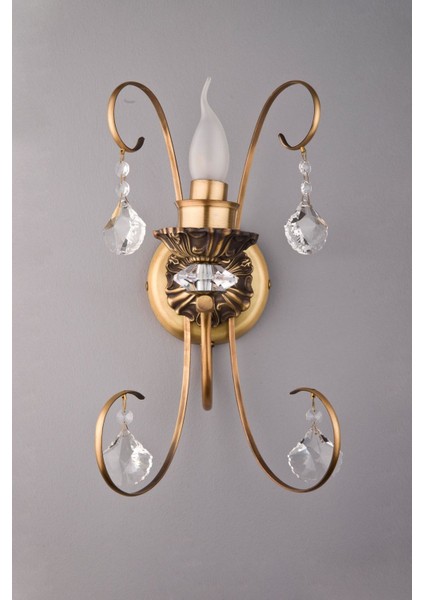 Mor eskitme metal aplik, zarif ve doğal görünümlü ev dekorasyonu için ideal.