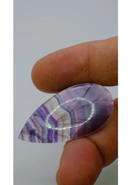 49.00CT 45.8X23MM Pear Cabachon Natural Multi-Color Fluorite