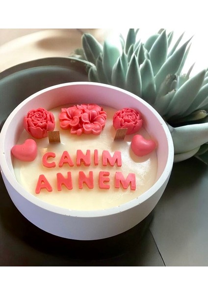 Anneler Gününe Özel ‘canım Annem’ Yazılı Dekoratif Kasede Mum Set
