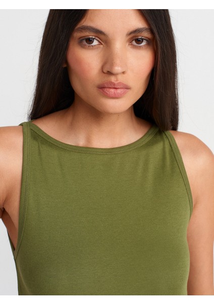 21048 Halter Yaka Top-Açık Haki modelleri