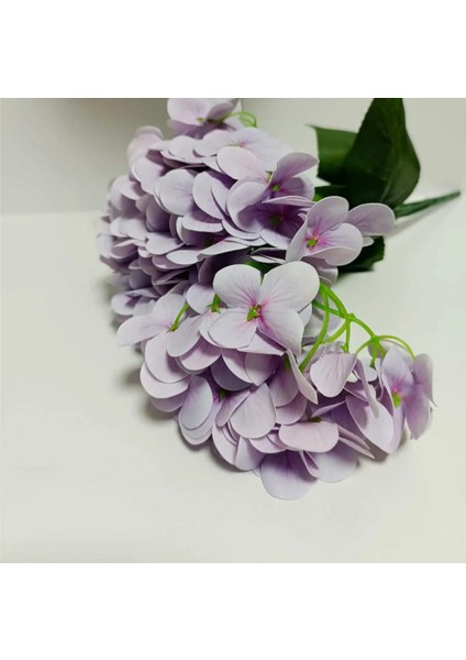 Yapay Ortanca Çiçeği Demeti Lila Islak Dokulu Lüx Vazo Buket Çiçeği Ev Dekoru 45 cm fiyatları