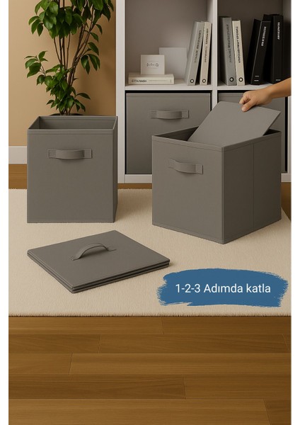 Katlanır Saklama Kutusu 2'li Set Organizer, Dolap Içi Çamaşır, Çocuk Odası Oyuncak Düzenleyici