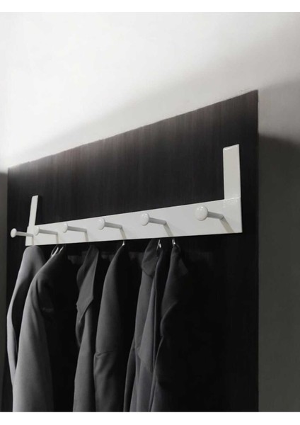 Pratik ve Şık 6'lı Metal Kapı Arkası Askısı - 30 kg Taşıma Kapasitesi, Beyaz 46.5 cm Uzunluk fiyatları