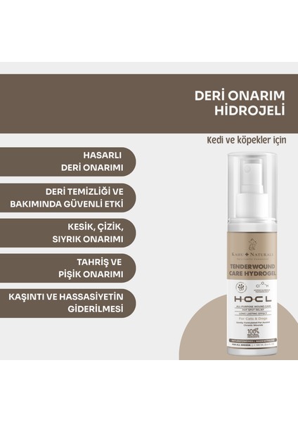 Onarım ve Bakım Jeli, Hipokloröz Asit, Tahriş Kesik Yanık, Kedi Köpek, 100 ml