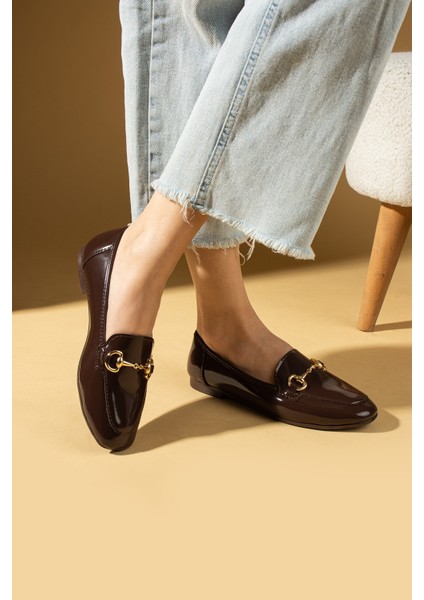 Gold Toka Detaylı Rahat Kalıp Kadın Babet 57-023-24RUGAN modelleri