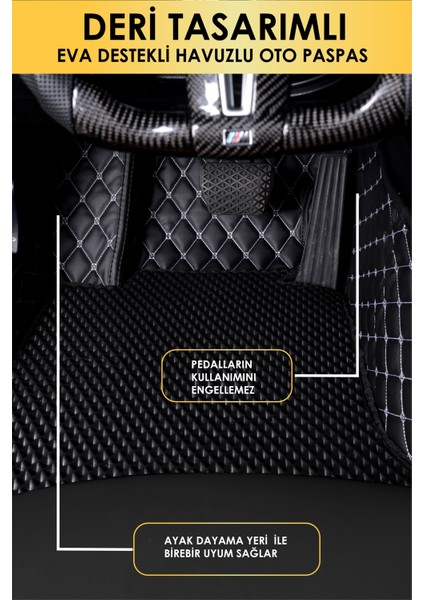 Mercedes C200 Compressor (2000-2005) Uyumlu Deri 8d Havuzlu Tam Set Oto Paspas .6 fiyatları