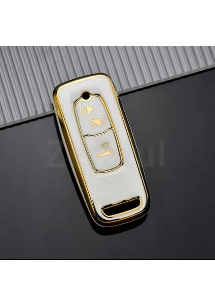 Honda Forza 2023-2024-2025 Anahtar Kılıfı Beyaz-Gold