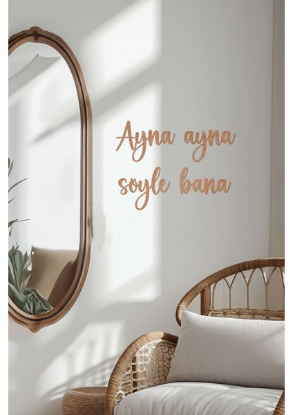 Ahşap Dekoratif Duvar Yazısı - Güzellik Merkezi - Ayna Ayna Söyle Bana