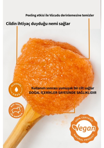 %100 Vegan Mandalina Aromalı Şekerli Body Scrub , Nemlendirici Vücut Peelingi - 250 gr modelleri