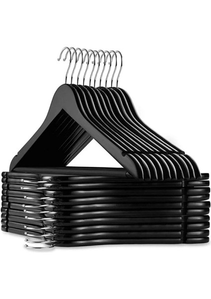 12 Adet Ahşap Görünümlü Plastik Elbise Askısı indirimleri