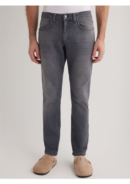 Alex 196 Normal Bel Gri Tapared Slim Jeans Erkek fırsatları