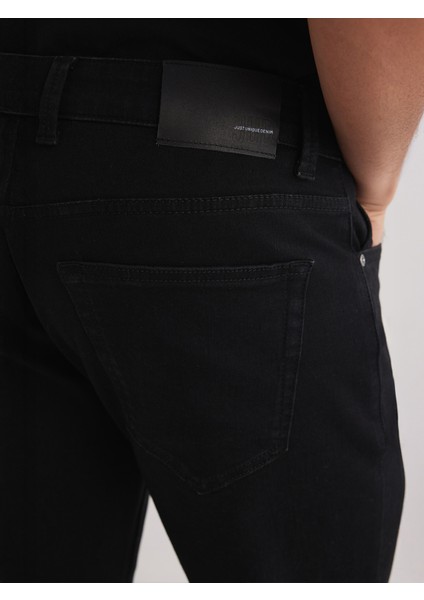 Alex 96 Normal Bel Siyah Tapared Slim Jeans Erkek