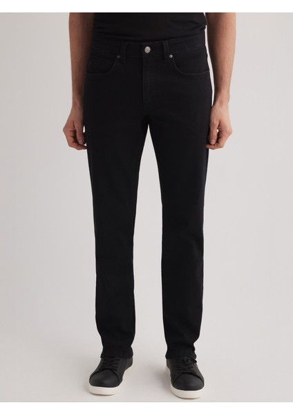 Alex 96 Normal Bel Siyah Tapared Slim Jeans Erkek