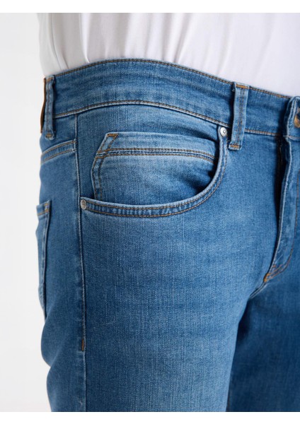 Alex 126 Normal Bel Mavi Tapared Slim Jeans Erkek