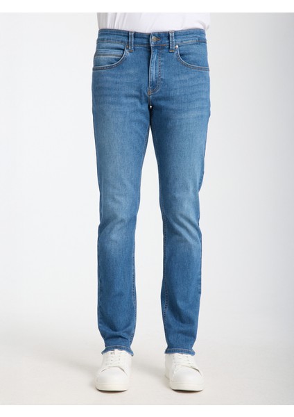 Alex 126 Normal Bel Mavi Tapared Slim Jeans Erkek