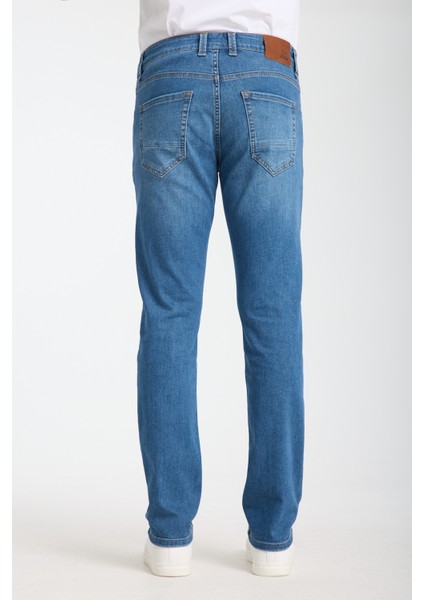 Alex 126 Normal Bel Mavi Tapared Slim Jeans Erkek