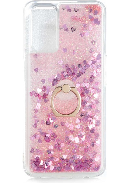 Oppo A92 Kılıf Pembe Liss Sulu Simli Silikon Kapak Orijinal Esnek Ince Geliştirilmiş Dayanıklı Darbe Karşıtı Koruyucu Yeni Nesil Tasarım (Oppo A92, Pembe)