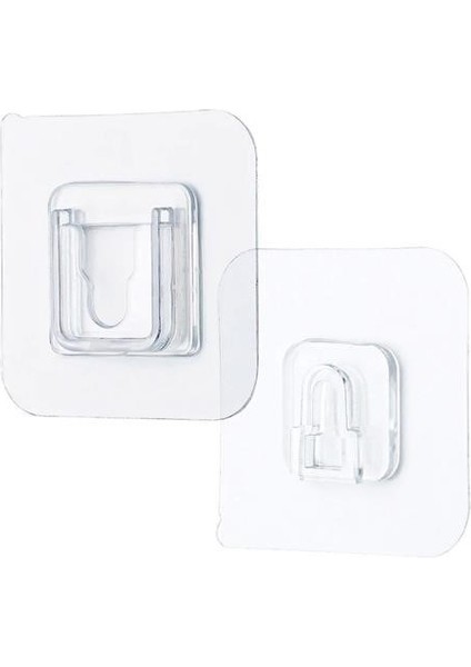 Buffer® Eşya Sabitleme Askısı 10 Çift Şeffaf Çift Taraflı Yapışkanlı Geçmeli Klips