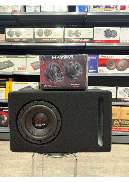 Ms-Neo8 Yer Kaplamaz L Port Kabinli 1000WAT 300W Rms 20 cm Subwoofer Minik Dev Bas