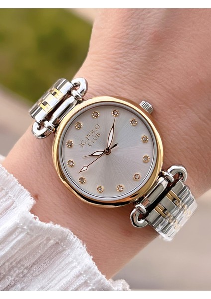 Çelik Kasa & Kordon Kararma ve Renk Atma Yapmaz Kadın Kol Saati+Bileklik JG02449.3