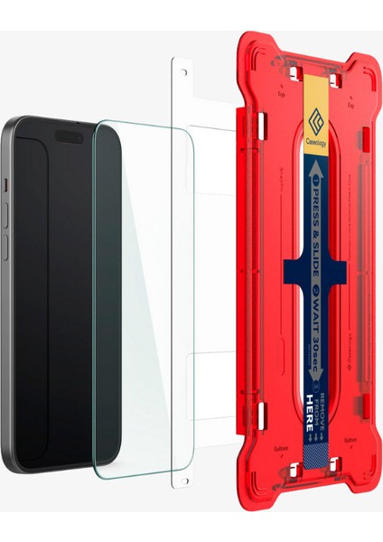 Caseology iPhone 15 Plus Cam Ekran Koruyucu Kolay Kurulum Snap Fit (2 Adet) - AGL06891