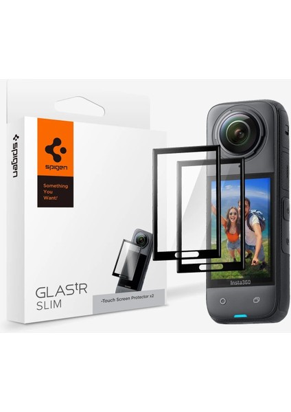 Insta 360 X4 Aksiyon Kamerası için Cam Ekran Koruyucu GLAS.tR Full Cover (2 Adet) Black - AGL09309