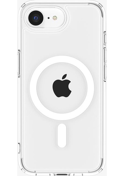 iPhone 16E Kılıf Crystal Hybrid Magfit Magsafe Özellikli Clear White - ACS09128