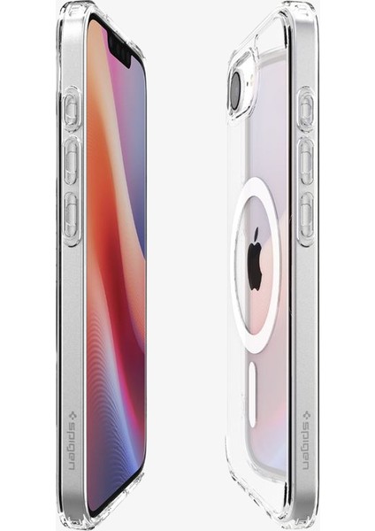 iPhone 16E Kılıf Crystal Hybrid Magfit Magsafe Özellikli Clear White - ACS09128