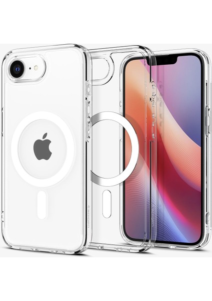 iPhone 16E Kılıf Ultra Hybrid Magfit Magsafe Özellikli Clear Carbon Fiber - ACS09140