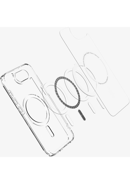 iPhone 16E Kılıf Ultra Hybrid Magfit Magsafe Özellikli Clear Carbon Fiber - ACS09140