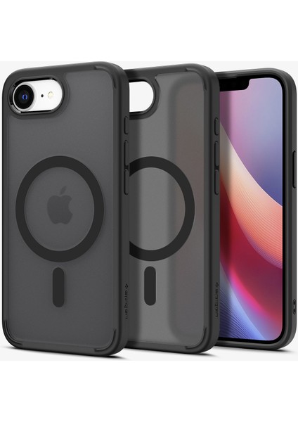 iPhone 16E Kılıf Ultra Hybrid Magfit Magsafe Özellikli Frost Black - ACS09144