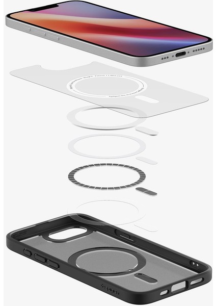 iPhone 16E Kılıf Ultra Hybrid Magfit Magsafe Özellikli Frost Black - ACS09144